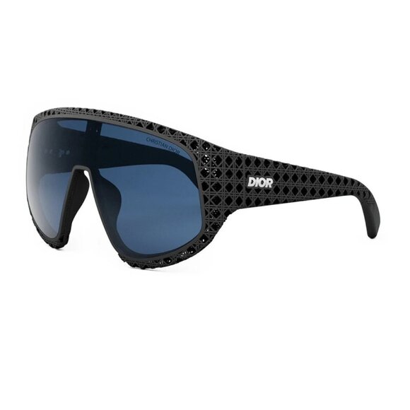 NEW DIOR MATTE BLACK/BLUE SHIELD MEN DIOR SUNGLASSES - Picture 1 of 3